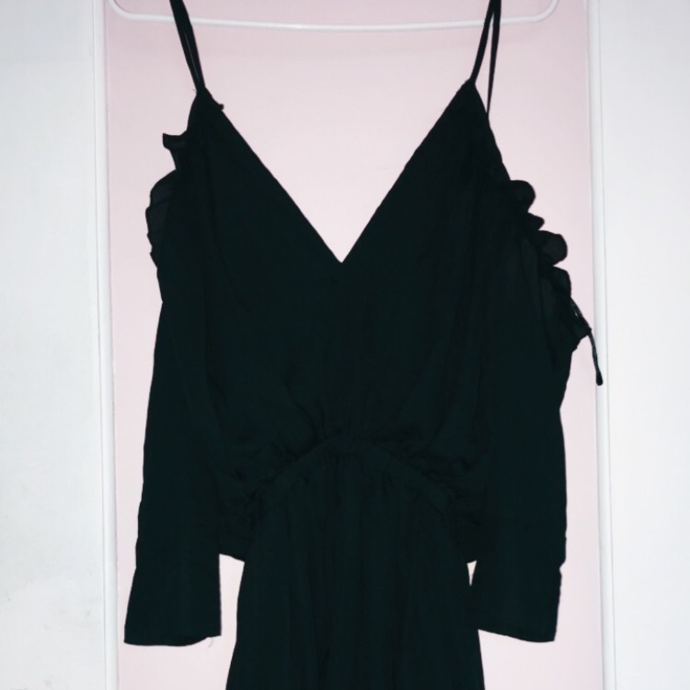 Pretty Little Thing Black Open Back Romper